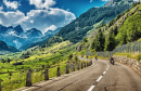 Bikers Touring Swiss Alps